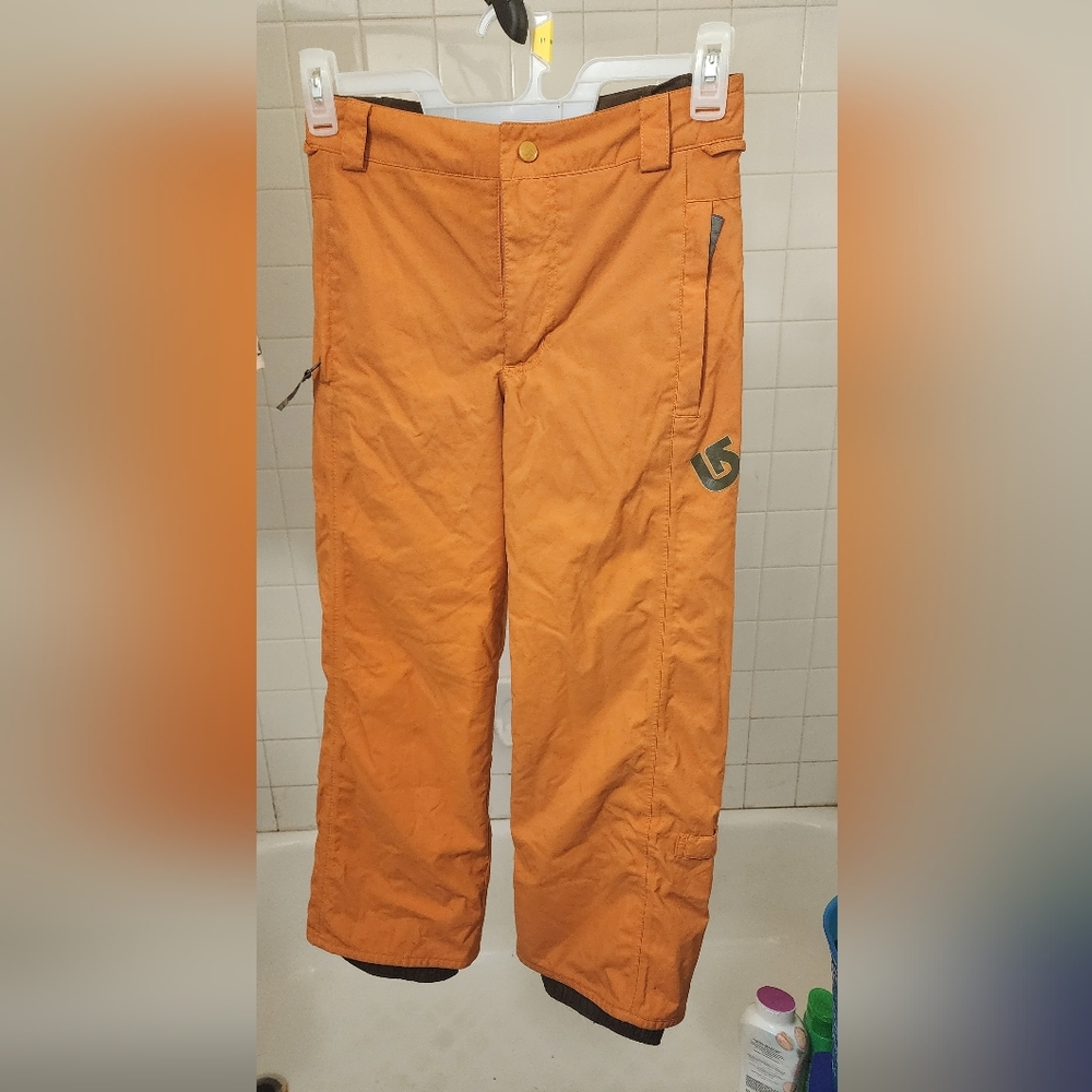 BURTONS Dryride Snow/Ski Board Waterproof Pants Orange Color Boys Size 10/12